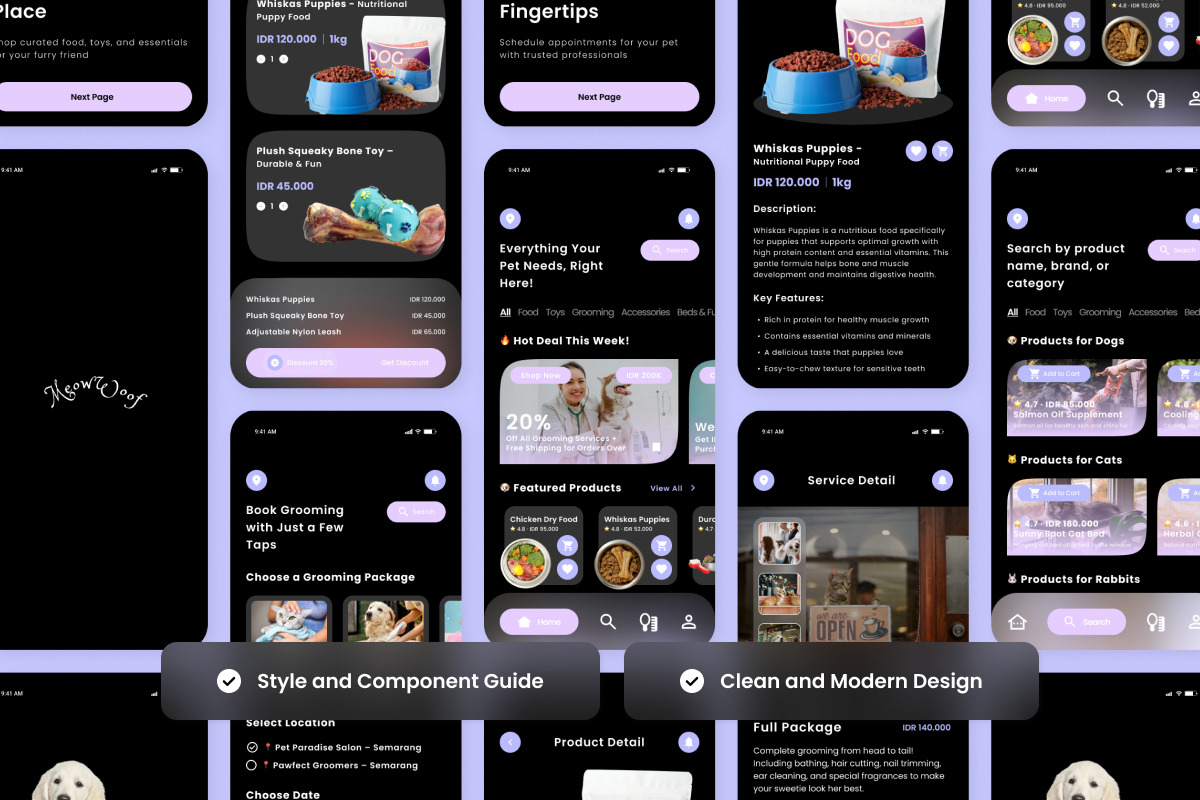 Meow Woof – Grooming App Design, an App Template by twinstd (Photo 3 of 5)