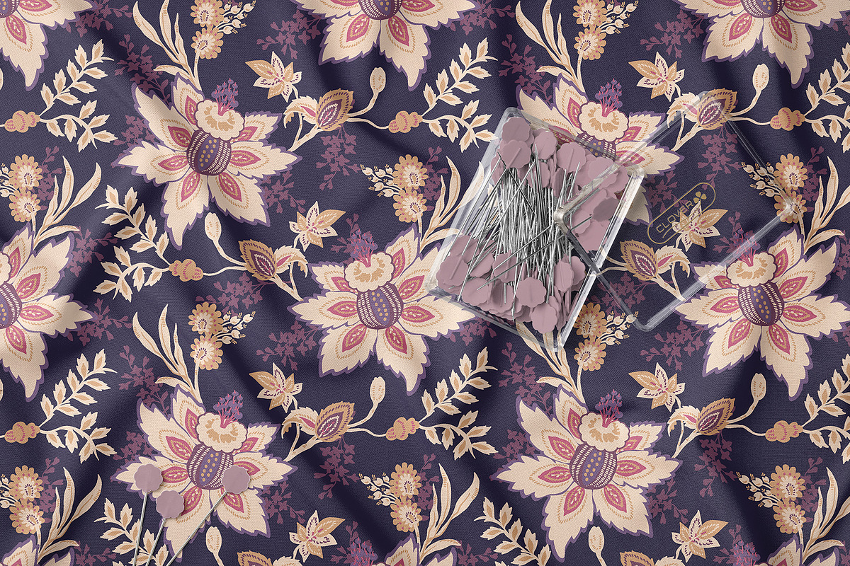 Paisley & Jacobean Floral Pattern, a Pattern Graphic by StudioGlouna (Photo 3 of 10)