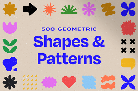 500 Geometric Shapes & Patterns, an Object Graphic by Rienne Studio
