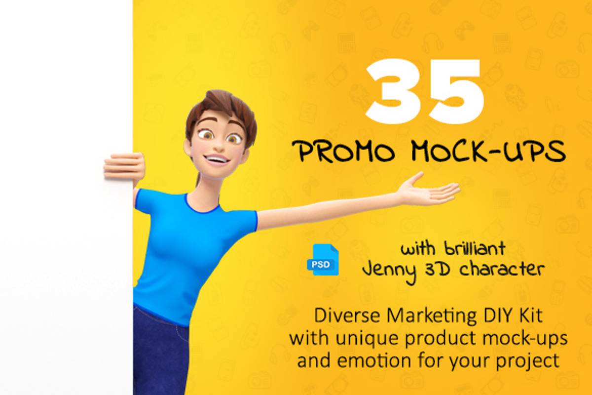 35 Jenny 3D Product Promo Mock-Ups, an iPad Mockup by Oleg Ribar (Photo 1 of 29)