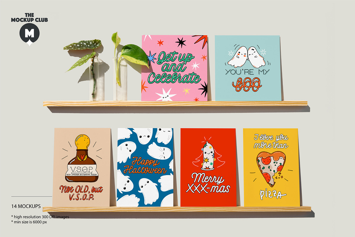 GREETING CARDS ON SHELVES MOCKUPS, a Product Mockup by MCKP*ME (Photo 1 of 17)