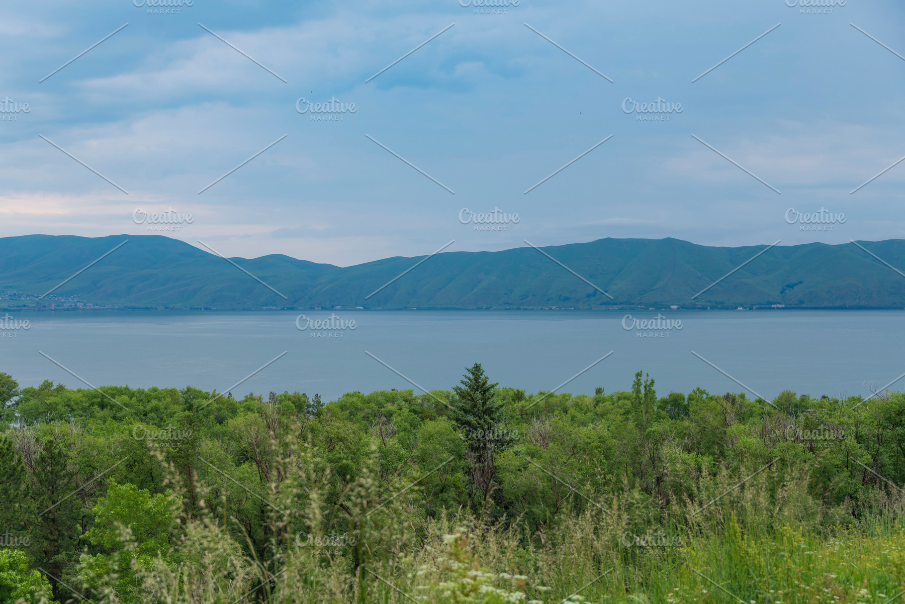 Scenic Lake Sevan landscape in Armenia with mountains forest and, a Photo by Pictures for you!!!!!!!!!
