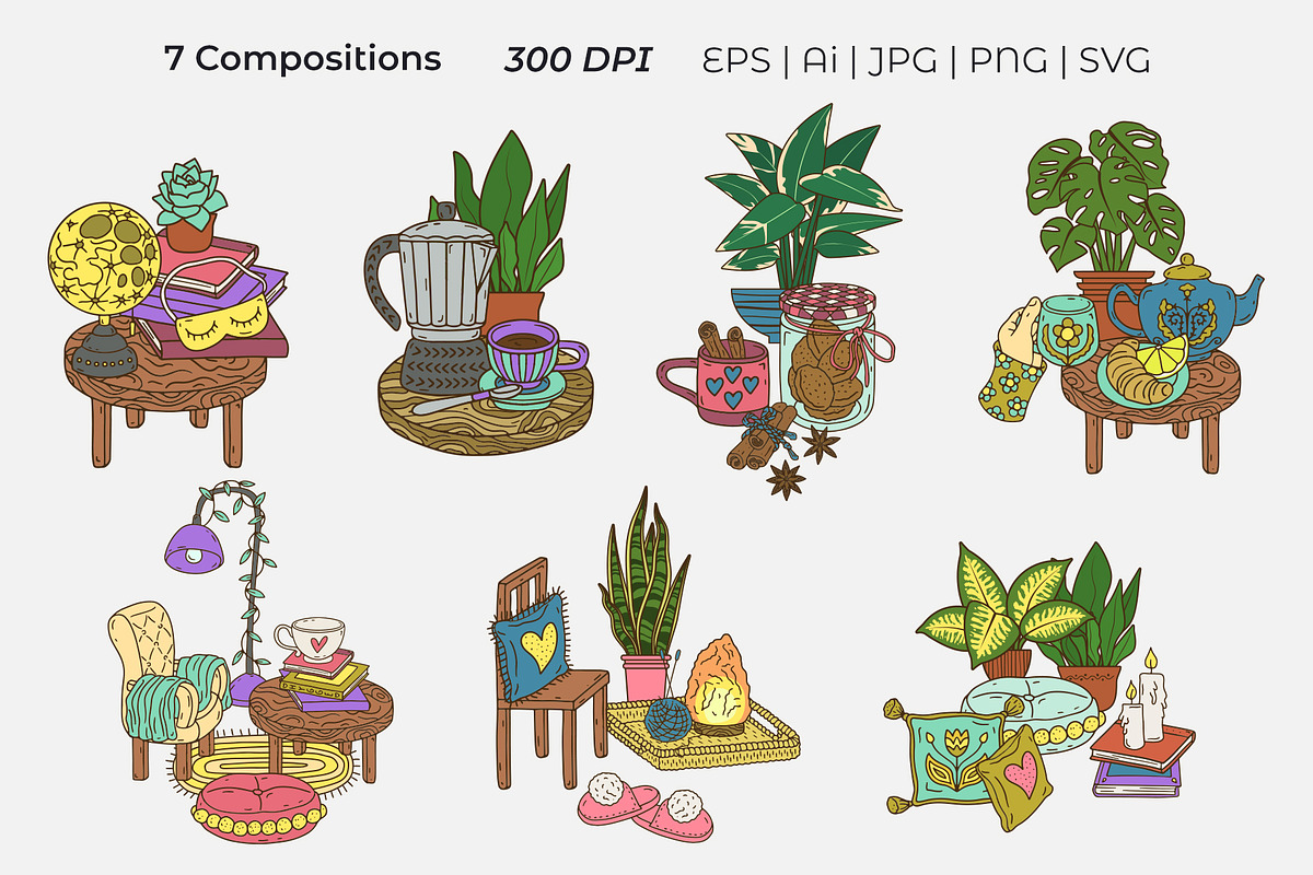 Cozy Home Hygge Scene Creator Bundle, an Object Graphic by Rose Design (Photo 10 of 17)