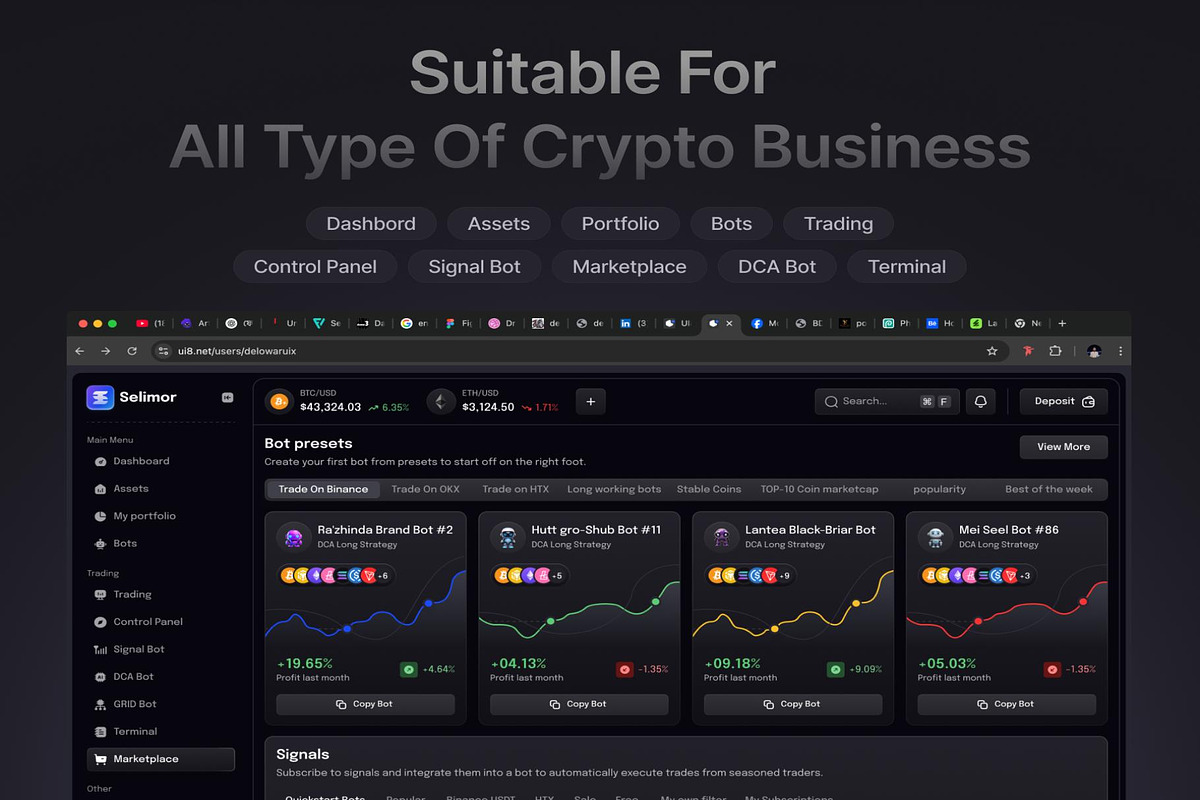 AI Crypto Trading Marketplace Wallet, an UI Kit Template by Lumina_ui_ux202 (Photo 7 of 7)