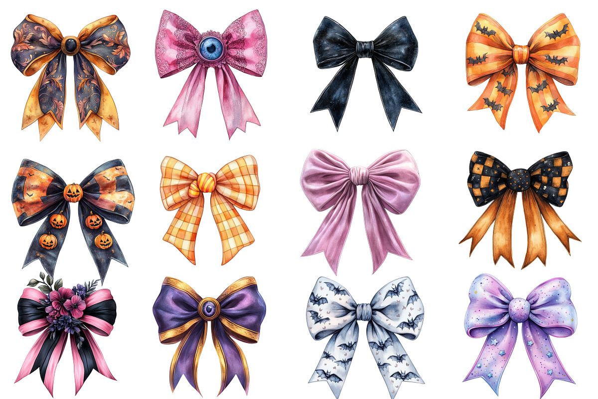 Halloween Coquette Bow Clipart, an Illustration by Designworld (Photo 4 of 5)