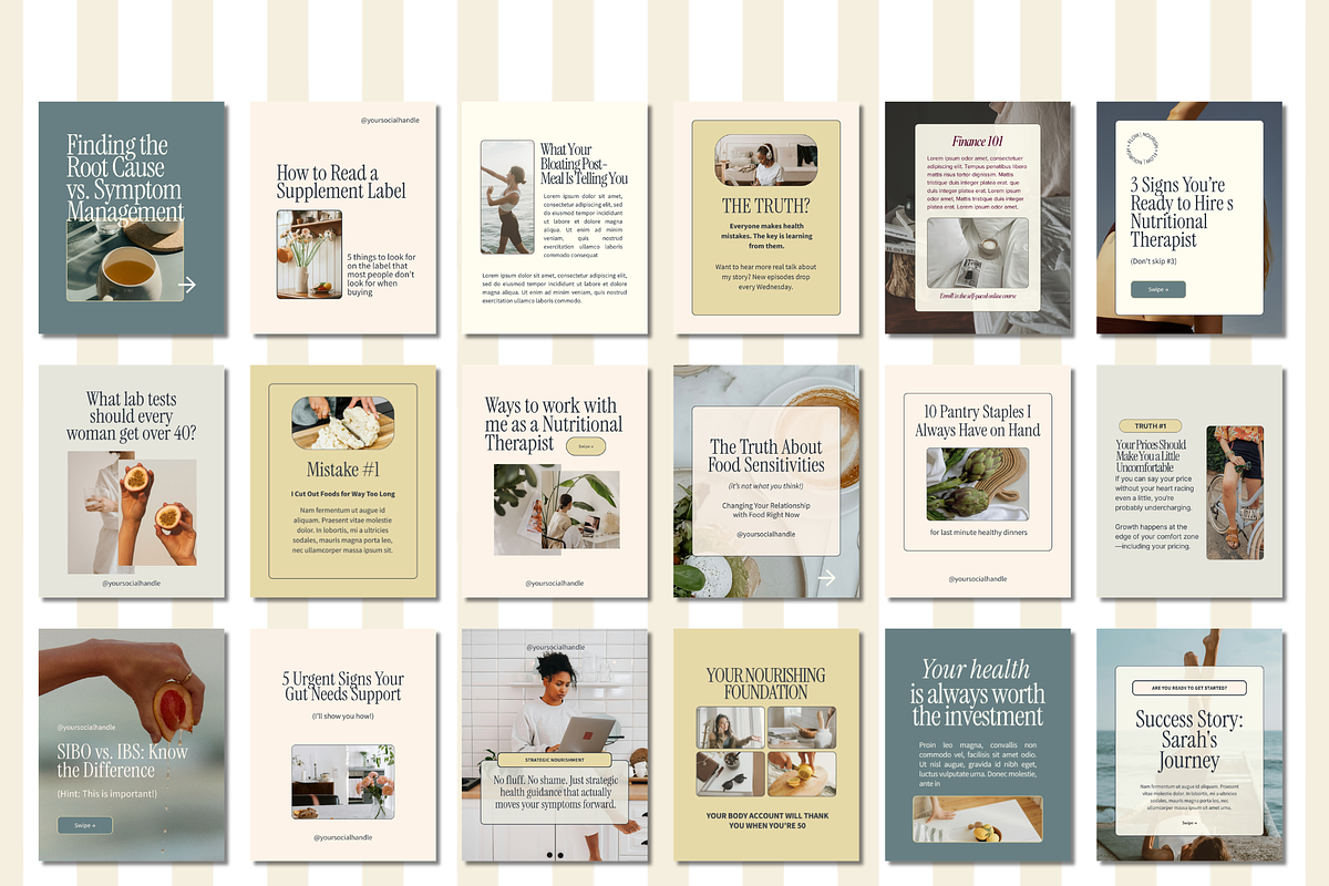 60 Canva Nutrition IG Post Templates, a Marketing Template by Solana Creative Co. (Photo 4 of 6)
