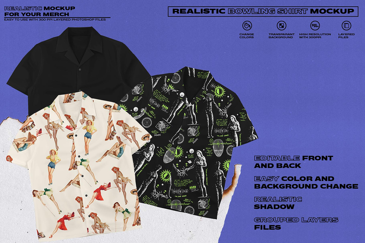 BOWLING SHIRT MOCKUP, a Shirt Mockup by Easybandits (Photo 1 of 3)