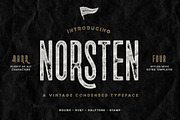Norsten Vintage Condensed + Extras, a Sans Serif Font by Wandery Supply (Thumbnail 1 of 14)