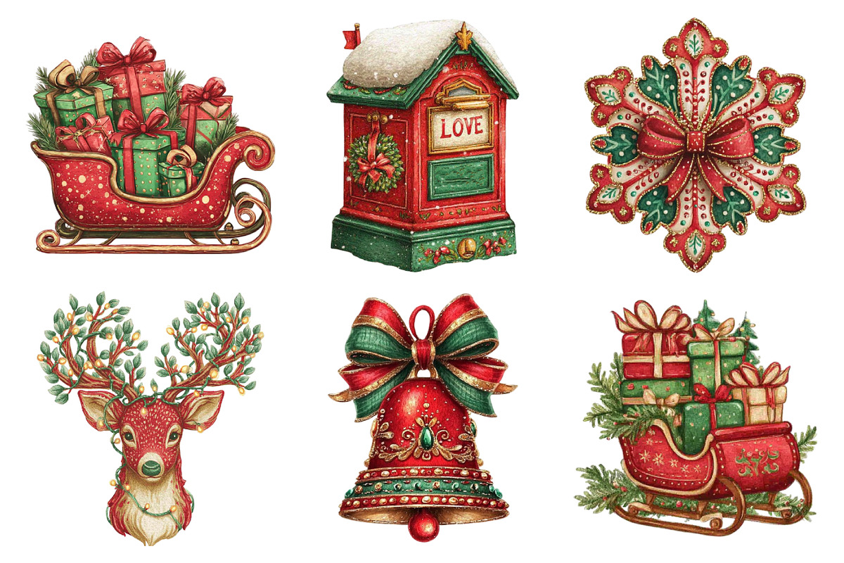 Christmas Clipart Bundle, an Illustration by Daily.Designs (Photo 2 of 5)