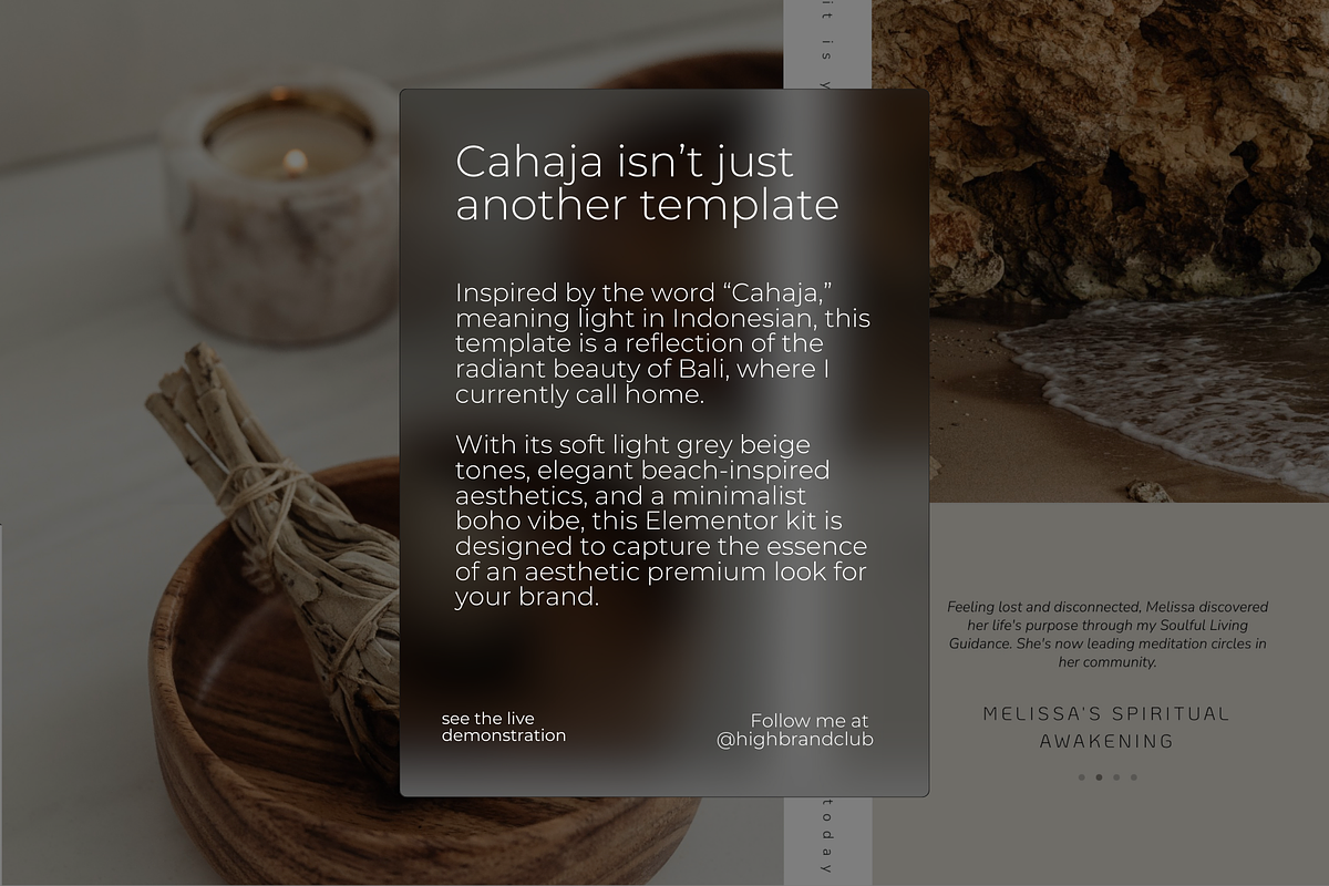 Elementor WordPress Template 'Cahaja, a WordPress Template by highbrandclub (Photo 9 of 9)