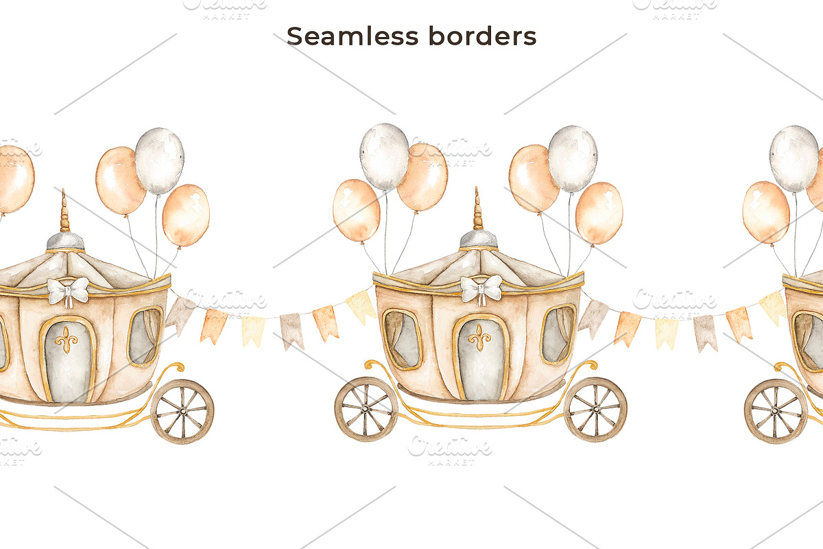Vintage Carousel Horses Clip Art, a Decorative Illustration by Eves_Aquadreams (Photo 8 of 11)