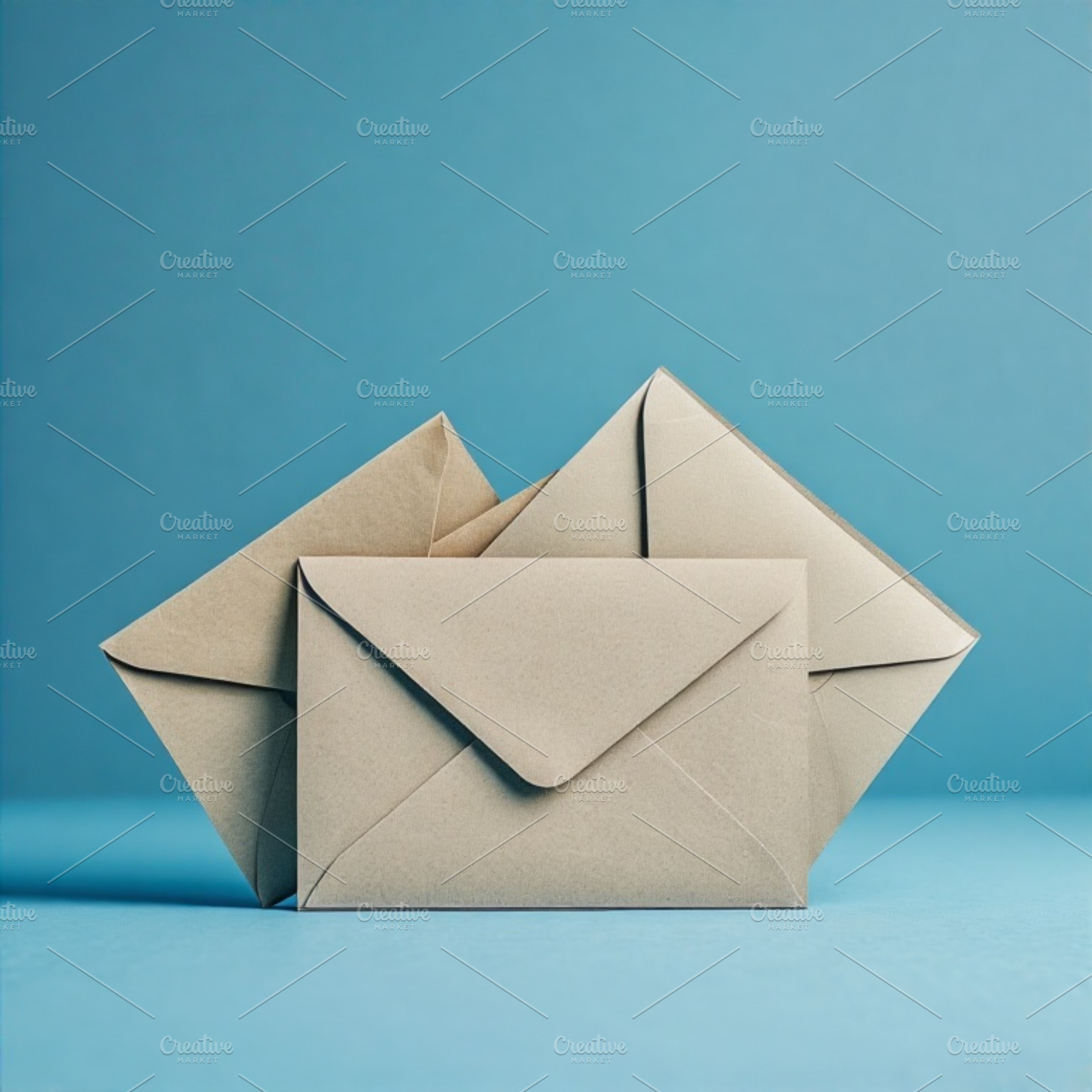 Envelopes Vintage art  blue backdrop, a Photo by ComfortQ