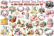 Summer Bridal Tea Party Set Clipart, an Illustration by Sublimation Artist (Thumbnail 1 of 6)