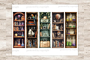 Bookcase Bookmarks, an Object Illustration by GlamArtZhanna (Thumbnail 6 of 9)