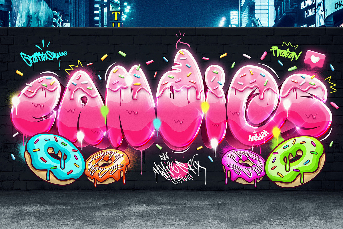 Graffiti Text Effects (10 PSD Files), a Layer Style Add-On by Hyperpix Productions (Photo 7 of 14)