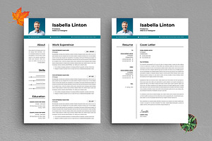 Creative Resume Layout with Cover, a Resume Template by PixelStudio