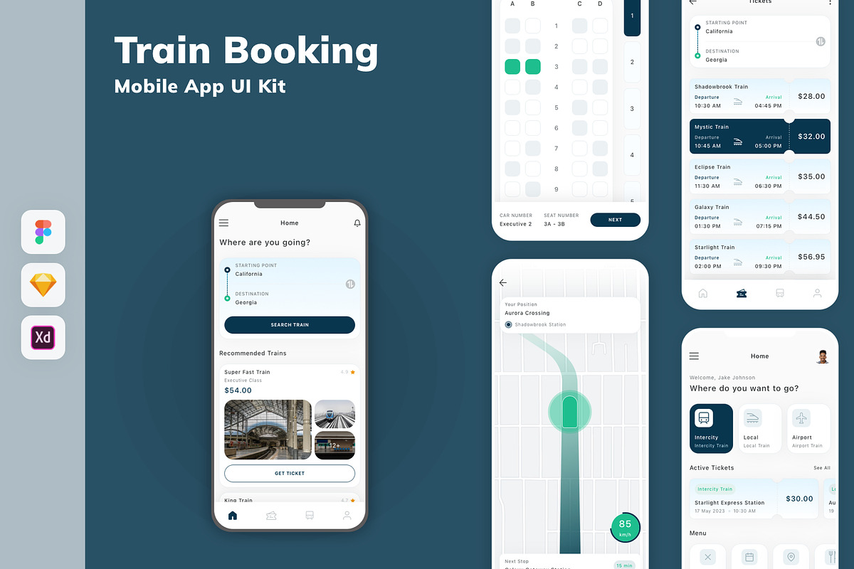 Train Booking Mobile App UI Kit, an UI Kit Template by uicube (Photo 3 of 3)