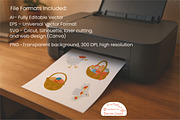 Cute Easter Bunny & Eggs Clipart, a Seasonal Illustration by Decor Lines (Thumbnail 9 of 9)