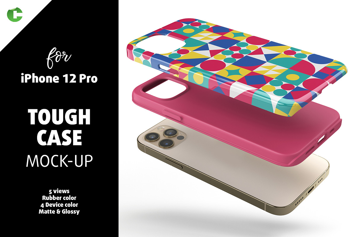 Phone 12 Pro Tough Case Mock-up, an iPhone Mockup by Colatudo Store (Photo 1 of 9)