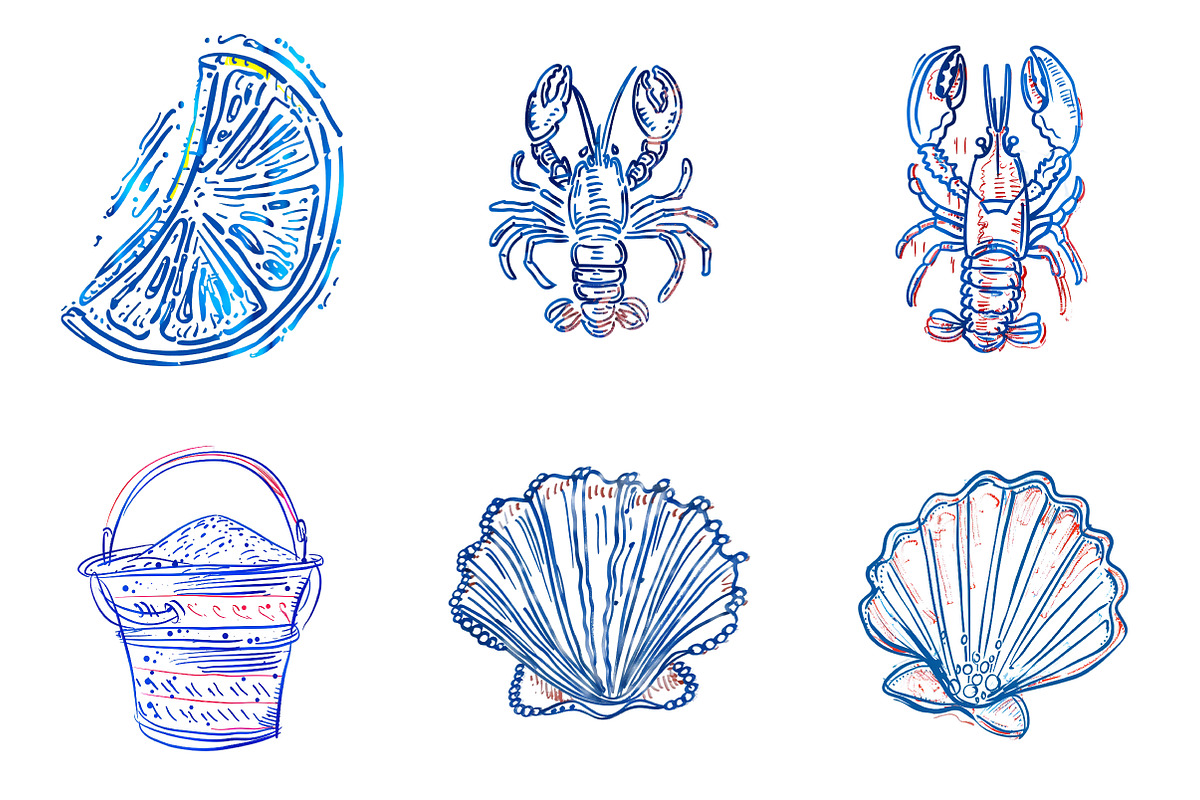 Hand Drawn Beach Ocean Elements, an Illustration by SinaCreation (Photo 2 of 11)
