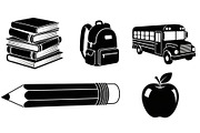 Back To School Silhouette Bundle, an Illustration by Designer_Momina (Thumbnail 2 of 51)