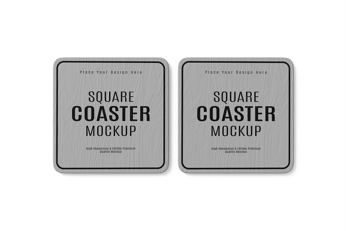 Square Coaster Mockup Set Template, a Product Mockup by graphypix (Photo 3 of 4)