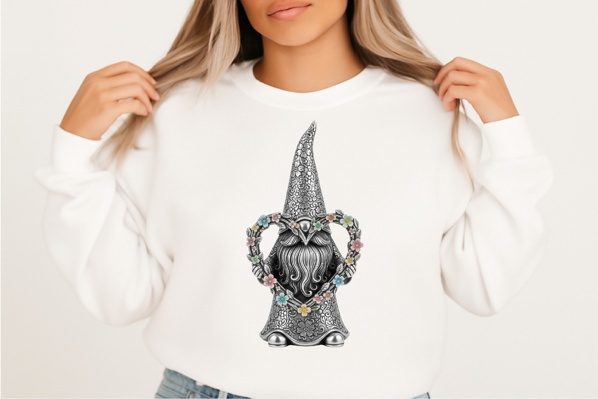 Whimsical Silver Spring Gnome Clipar, an Illustration by SVGArt (Photo 4 of 9)