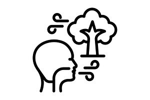 Breathing respiration black icon, an Outline Icon by Creative priyanka