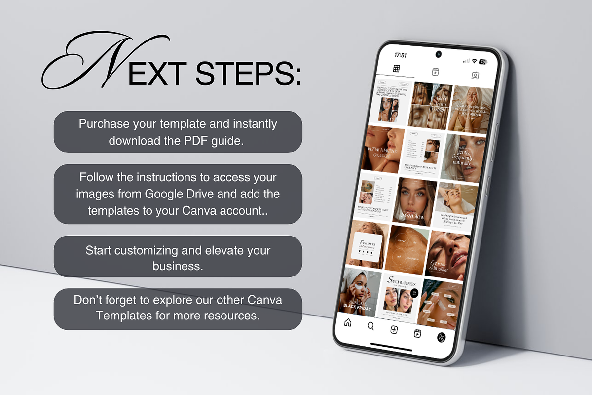 Skincare Instagram Canva Templates, a Social Media Template by DesignsbyMariaStudio (Photo 8 of 10)