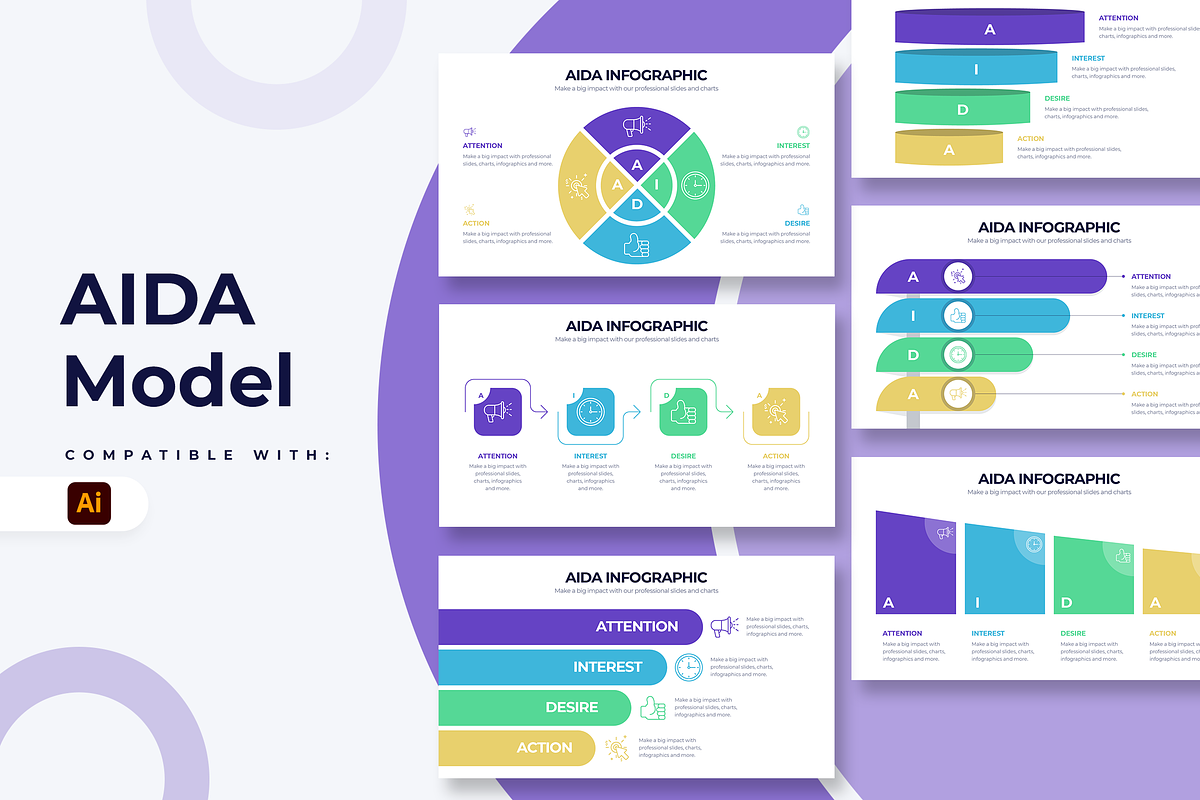 AIDA Model Illustrator Templates, a Presentation Template by Slidesmash (Photo 1 of 4)