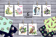 Watercolor animal cliparts,patterns., an Animal Illustration by yulia.sukhanova (Thumbnail 1 of 5)