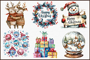 Happy Christmas Clipart Bundle, an Illustration by Sublimation Artist (Thumbnail 3 of 6)