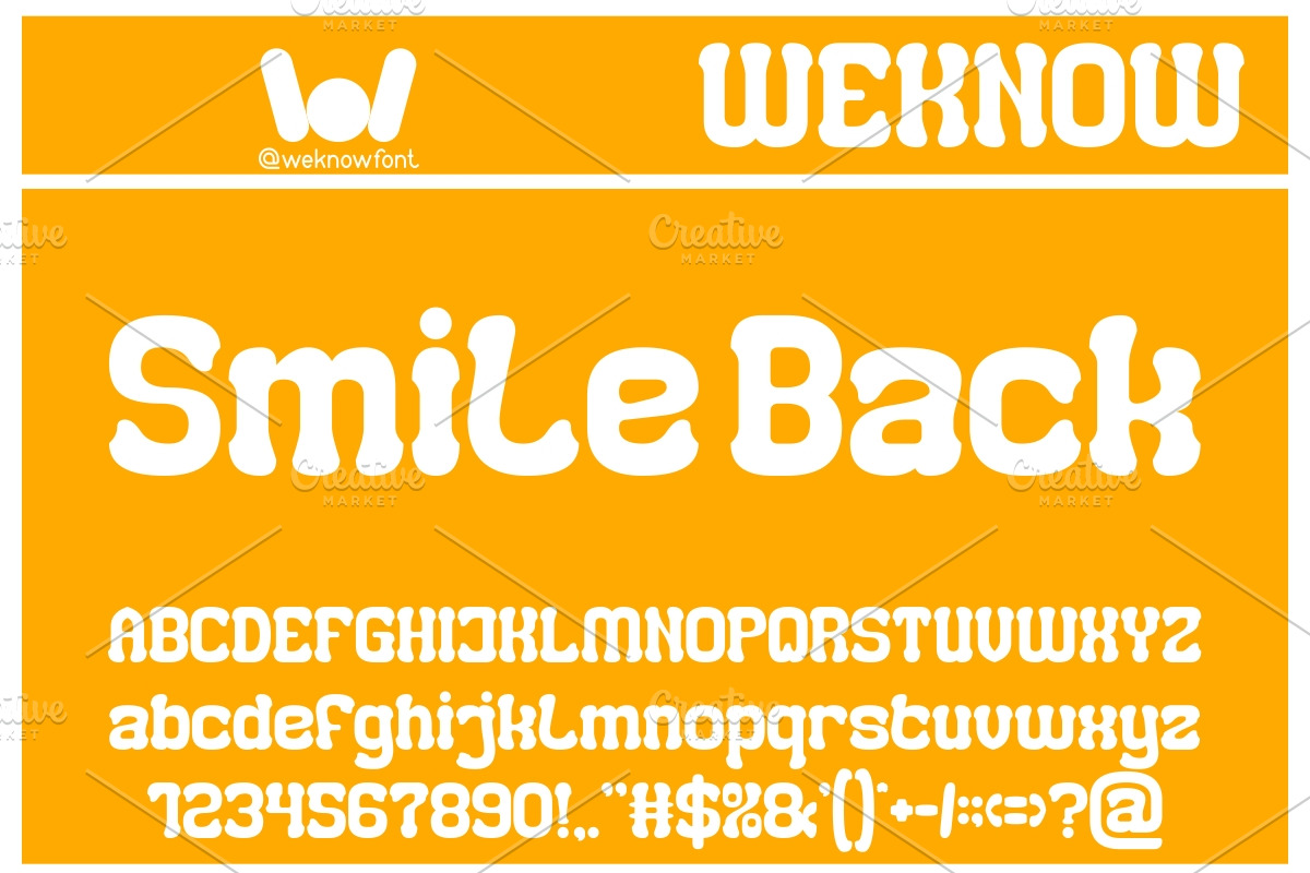 Smile Back font, a Font by weknow (Photo 1 of 8)