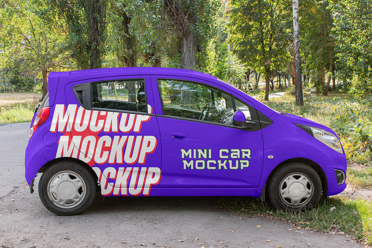 Mini Car Mockup 3 Set Template, an Advertising Mockup by PaperMoon (Photo 3 of 4)