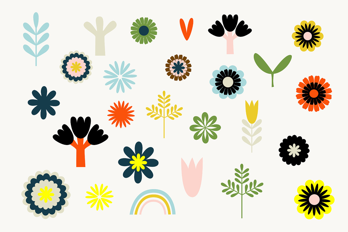 Retro Flower Power Illustration Pack, an Illustration by Jill Adams (Photo 8 of 9)