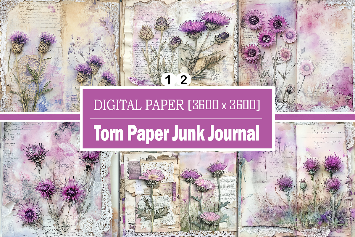 Vintage Torn Paper Junk Journal, a Background Graphic by Printable Treasure (Photo 1 of 6)