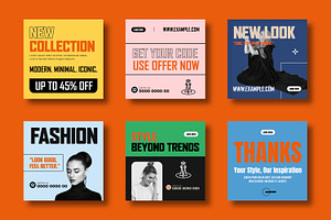 Fashion Social Media Post Set, a Social Media Template by MightyDesign