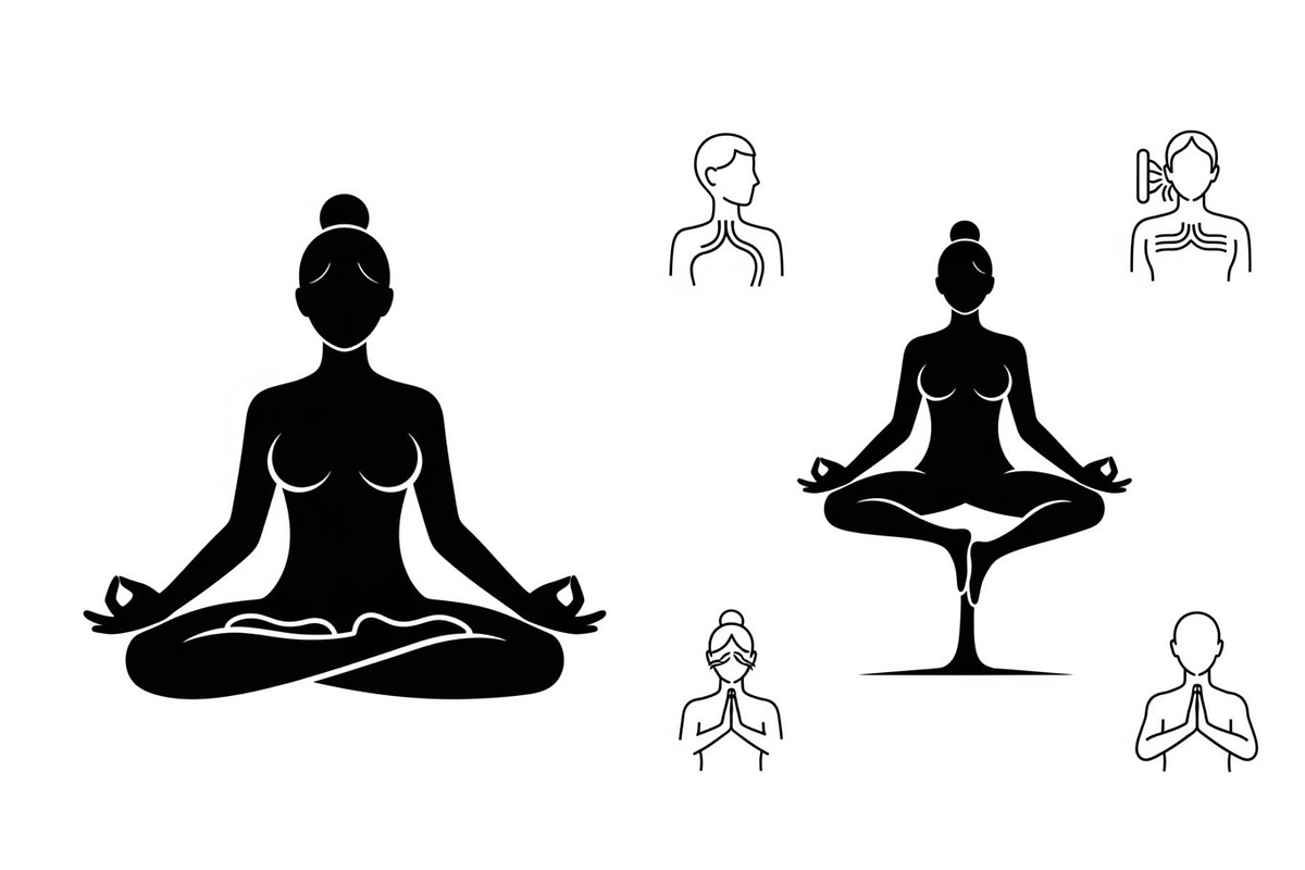 Yoga Meditation Silhouette Vector Bu, an Illustration by Artivon (Photo 40 of 40)