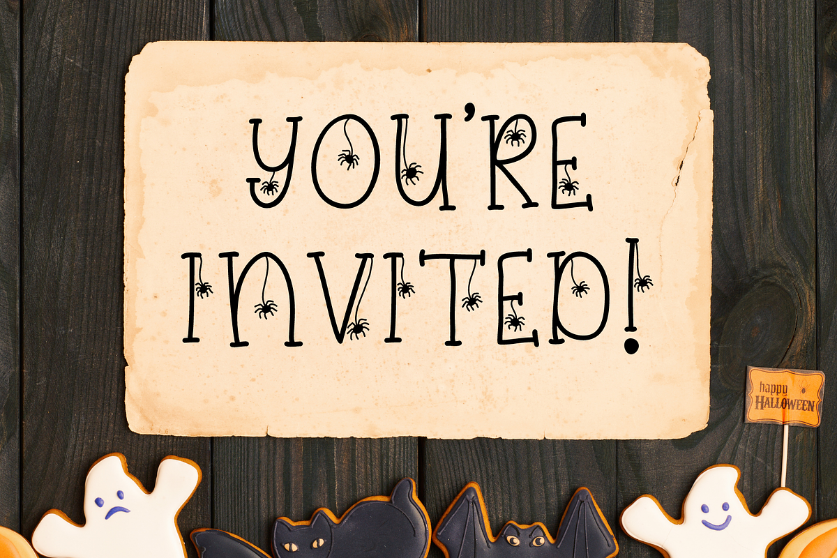 Creepily Crawling Halloween Font, a Serif Font by Dancing with Ink (Photo 16 of 21)