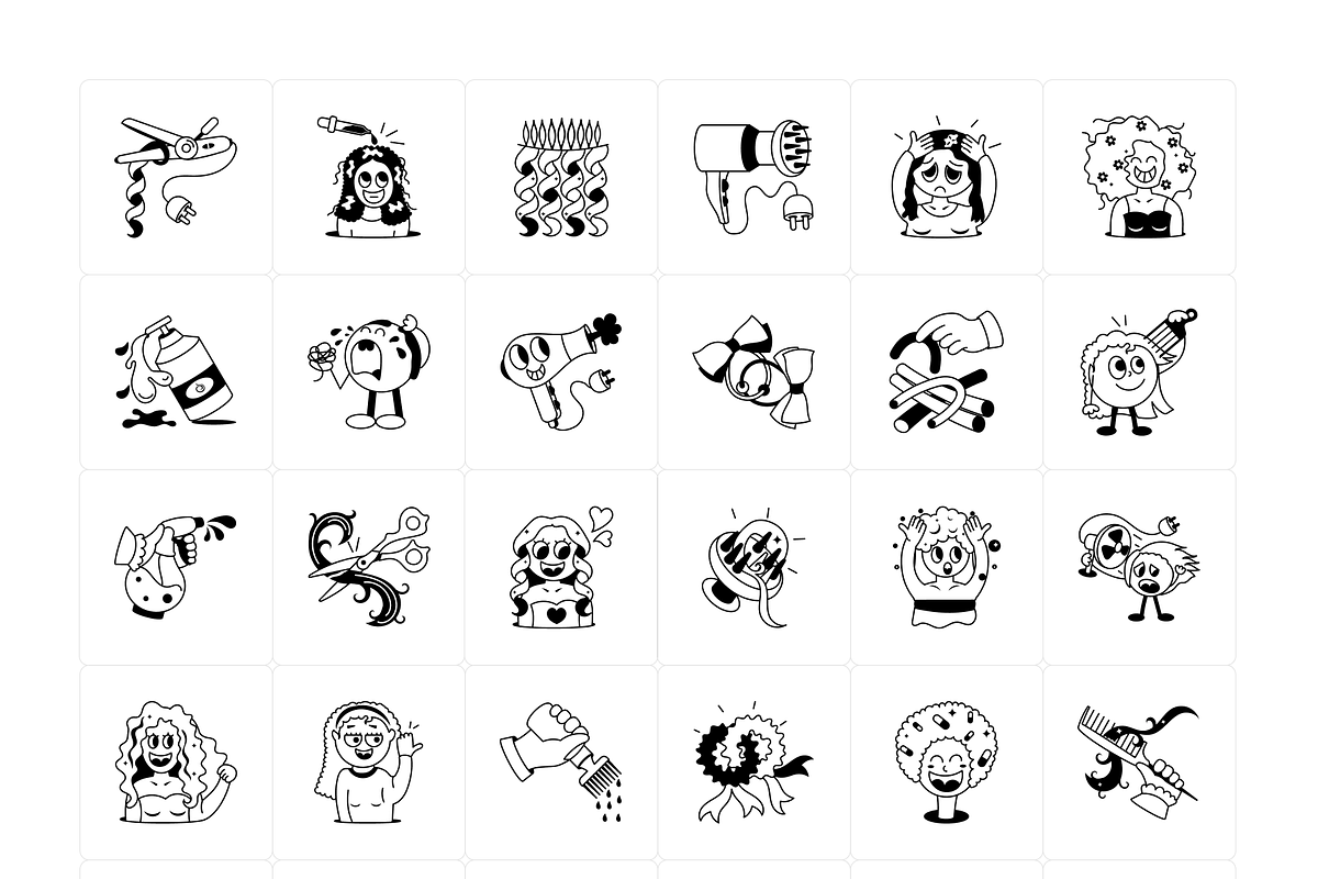 Animated Hair Care Stickers, an Outline Icon by Vectors Market (Photo 6 of 7)