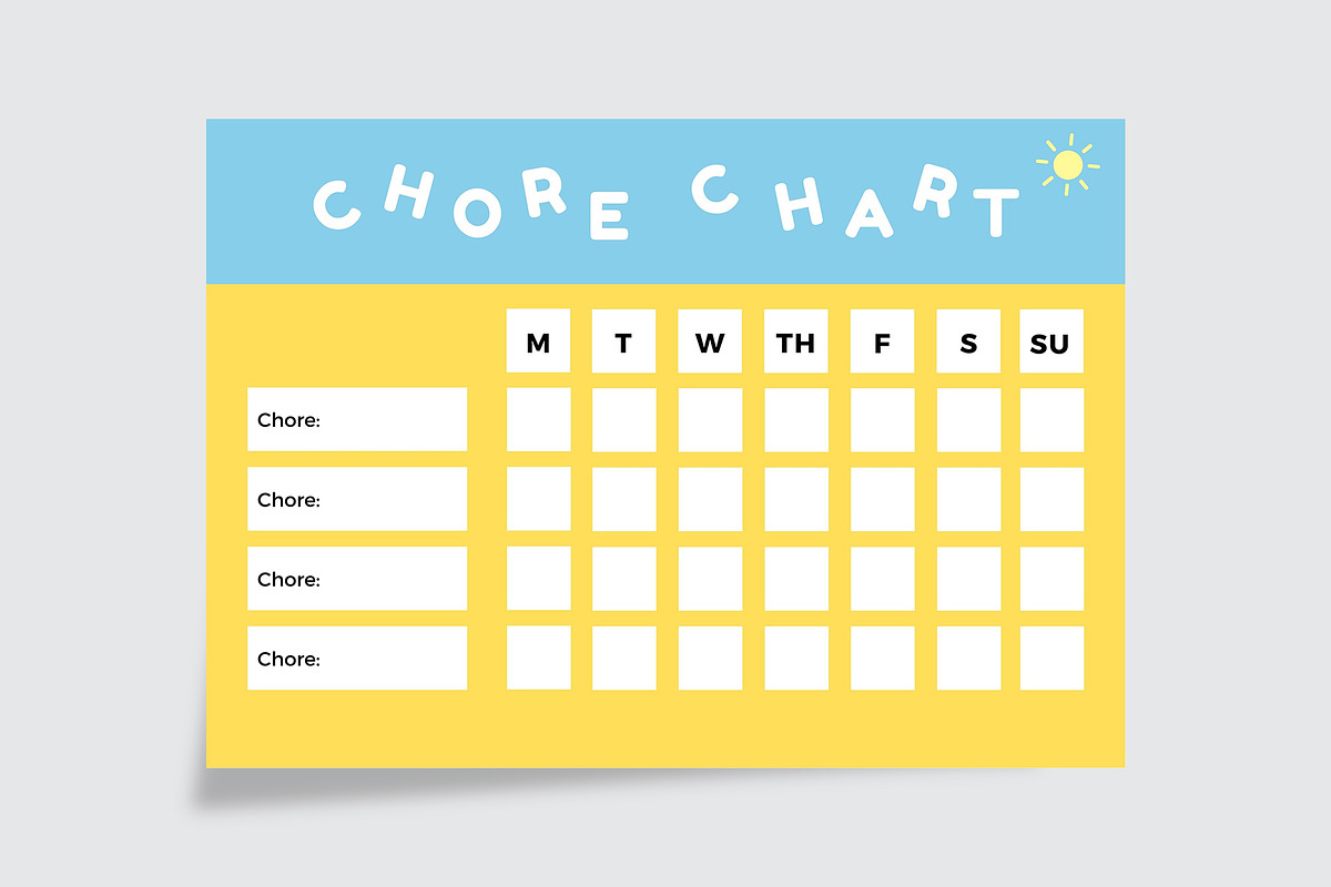 Yellow Chore Chart Sheet, a Stationery Template by Amit Debnath (Photo 2 of 2)