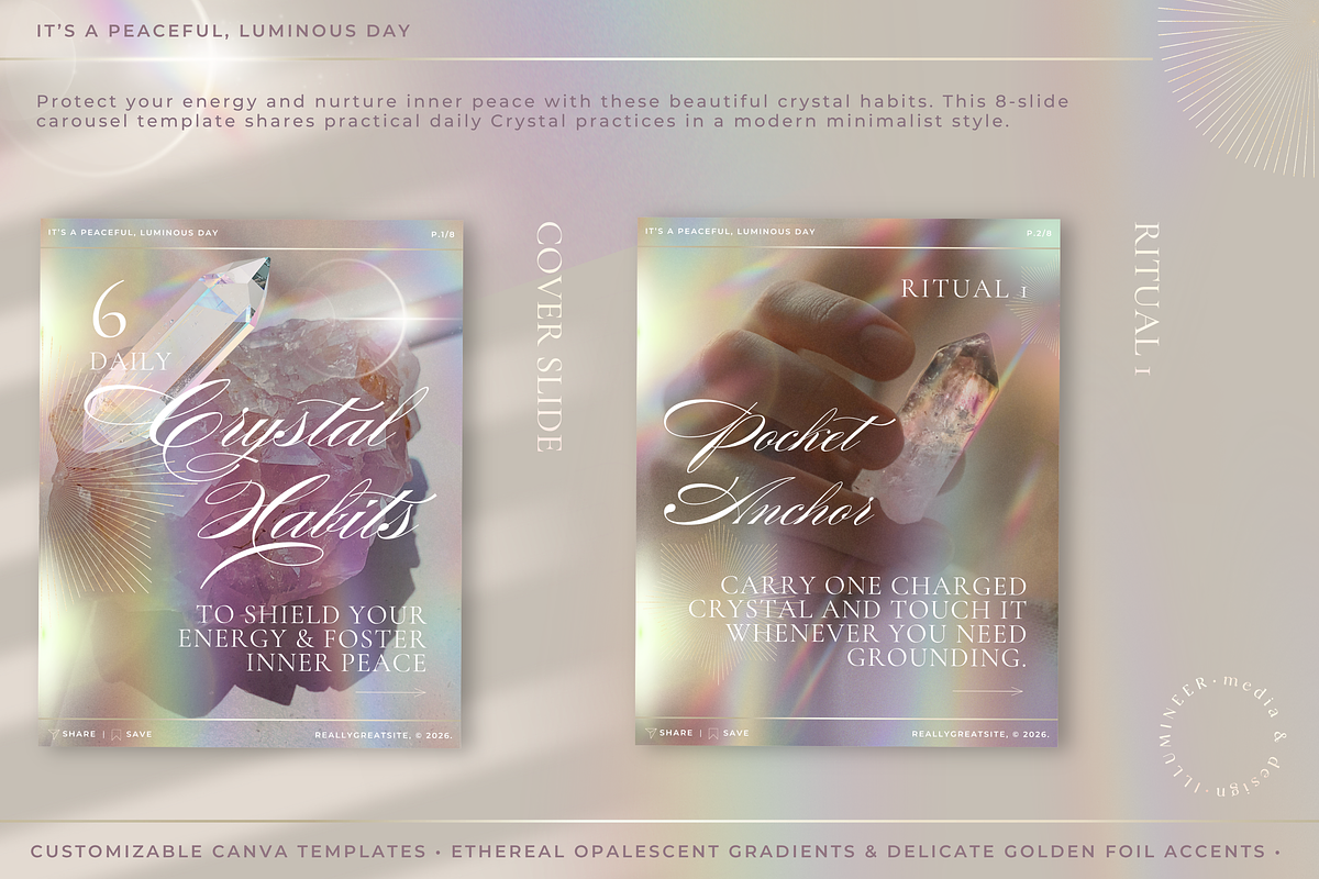 6 Crystal Habits - Canva, a Social Media Template by Illumineer Media & Design (Photo 2 of 8)