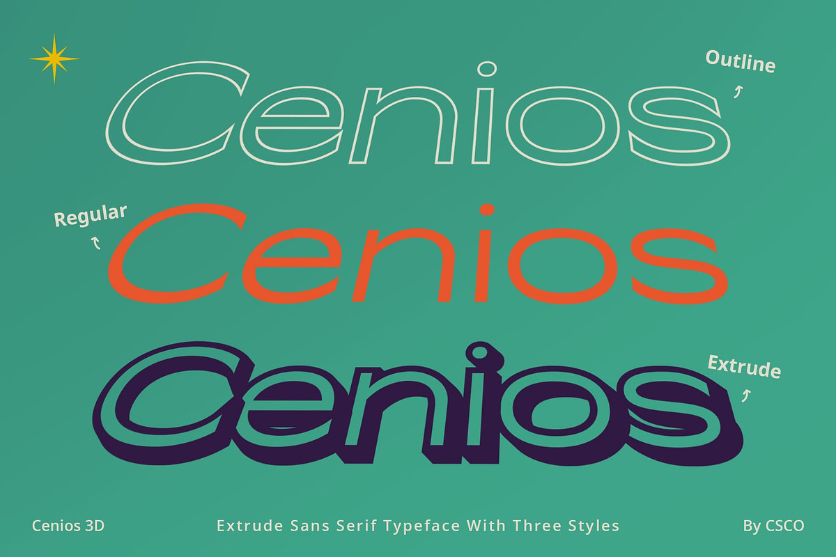 Cenios 3D, a Sans Serif Font by Craft Supply Co. (Photo 3 of 8)