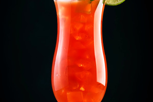 Hurricane, classic alcoholic cocktail with dark and white rum, i
