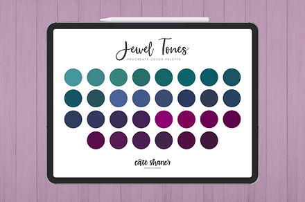 Jewel Tones Procreate Color Palette, a Palette Add-On by Cate Shaner