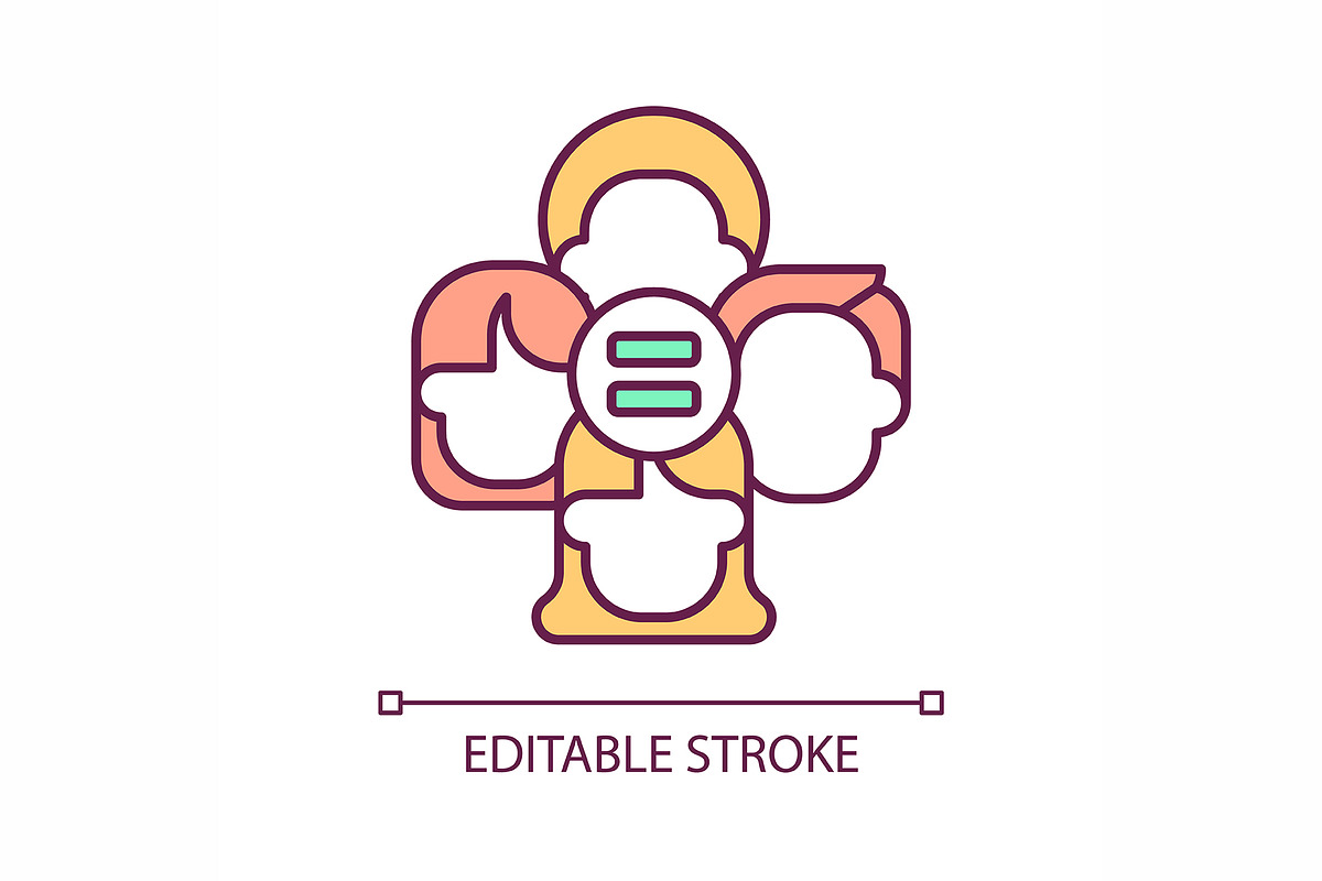 Social equality RGB color icon, an Outline Icon by IMG Visuals