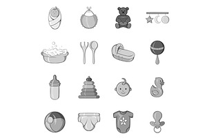 Baby Care Icons Set