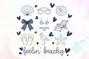 Vintage Blue Summer Beach Coquette B, an Illustration by Sublimation Artist (Thumbnail 1 of 9)