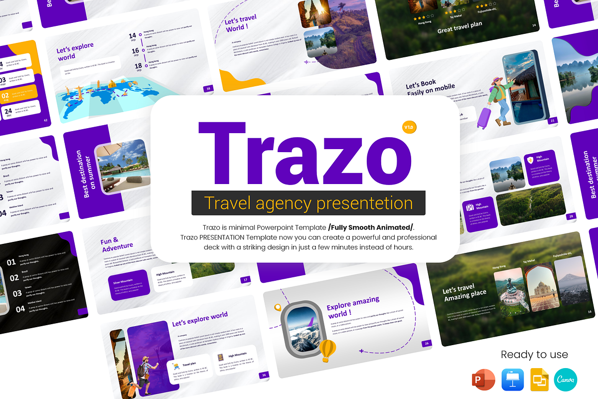 TRAZO - Travel Agency Presentation, a Presentation Template by MNML Agency (Photo 1 of 21)