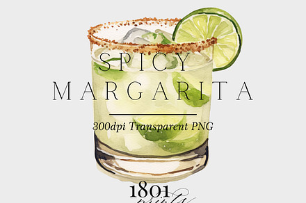 Spicy Margarita Illustration, a Food Illustration by 1801Prints